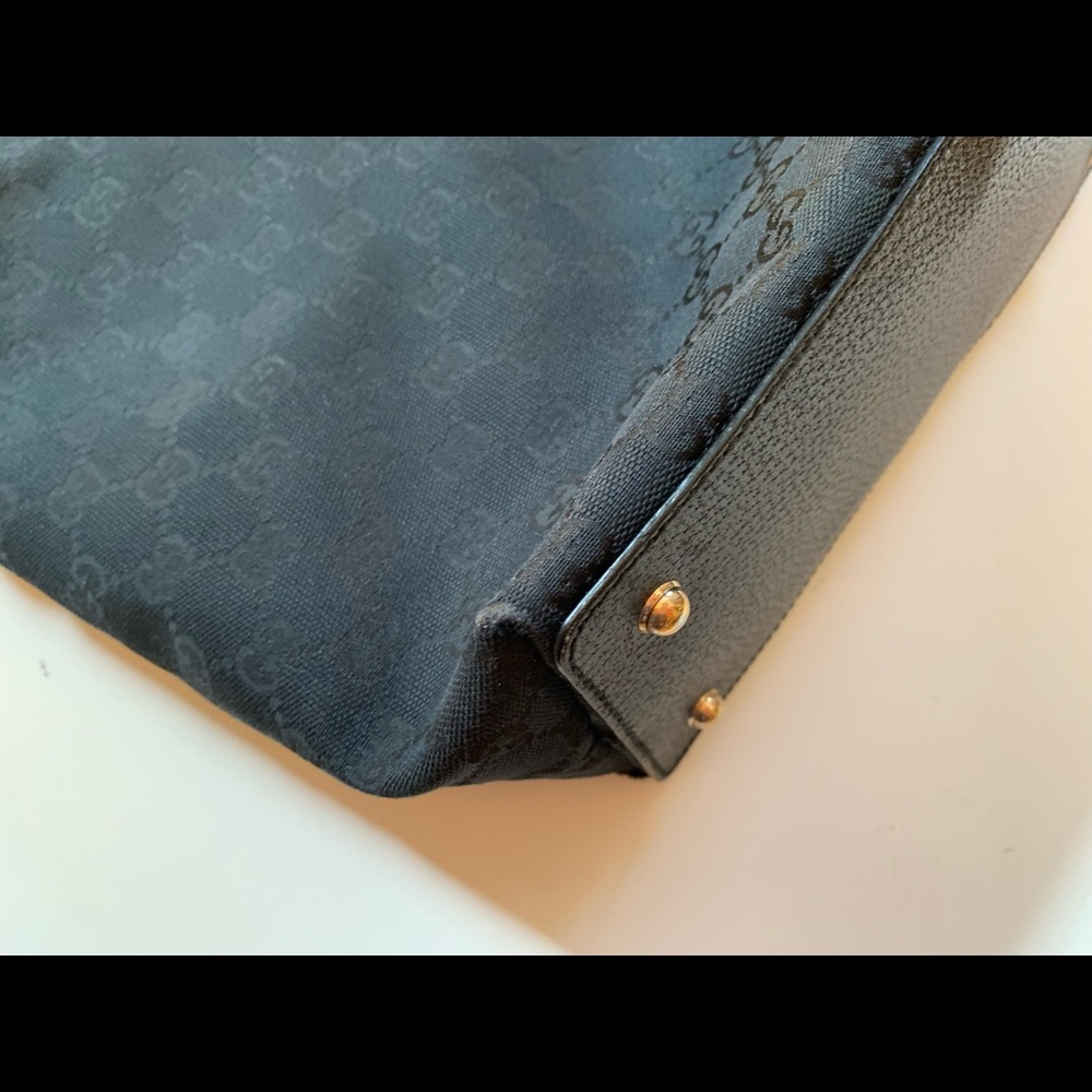 Gucci monogram canvas bag tote bamboo handles - Picture 8 of 16
